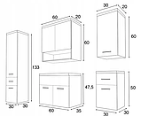 Набір меблів для ванної Bella II + умив. 60см / 6 ел. ЧОРНИЙ / БОДЕГА, фото 2
