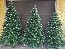 Ялинка Штучна Королева Лідія 2.5 м. Ялинка з білими кінчиками. Штучна Ялинка. Ялинка ПВХ зелена, фото 3