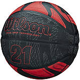 М'яч баскетбольний Wilson 21 Series red/black WTB2103XB07 (розмір 7), фото 4