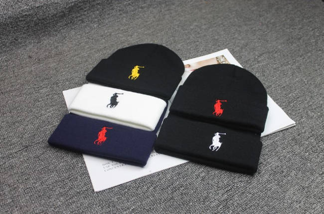 Шапка Polo Ralph Lauren Черная с Красным Лого, фото 3