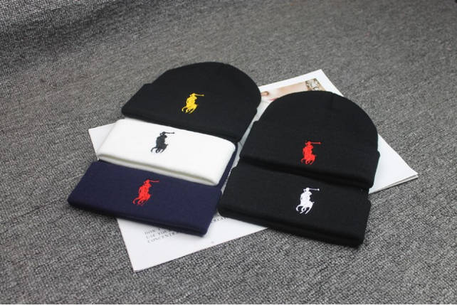 Шапка Polo Ralph Lauren Чорна з Білим Лого, фото 4