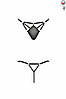 Трусики стринги жіночі з стреп MEGGY THONG black L/XL - Passion Exclusive, фото 2