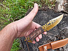 Мисливський ніж нескладаний ручна робота DM-136 Gold C, фото 4