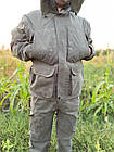 Демісезонний костюм для полювання хакі напівкомбінезоном, фото 2