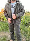 Демісезонний костюм для полювання хакі напівкомбінезоном, фото 6