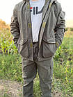 Демісезонний костюм для полювання хакі напівкомбінезоном, фото 7