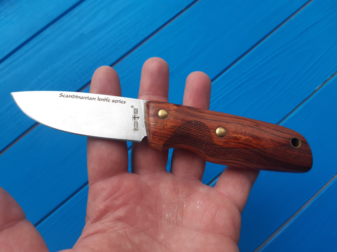 Компактний мисливський ніж скандинавський 8CR13MOV+шкіряний чохол З, фото 1