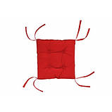М'яка подушка на стілець 40х40х5 з зав'язками "COLOR" (червона), фото 5