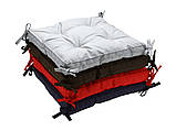 М'яка подушка на стілець 40х40х5 з зав'язками "COLOR" (червона), фото 6