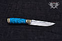 Нож ручной работы "Классический синий" 135х28х4мм с ручкой из акрила, фото 3