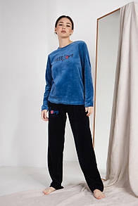 Домашній жіночий комплект велюрова піжама, костюм жіночий велюровий "Hillary"Домашня якісна затишна тепла жіноча піжама-костюм