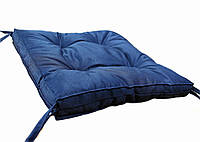 Мягкая подушка для сидения 40х40х5 с завязками "COLOR" (синяя)