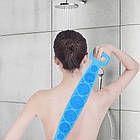 Двостороння силіконова мочалка-масажер  Silica Gel Bath Brush блакитна, фото 8