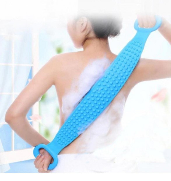 Двосторонній мочалка масажер для тіла Silica Gel Bath Brush голуба