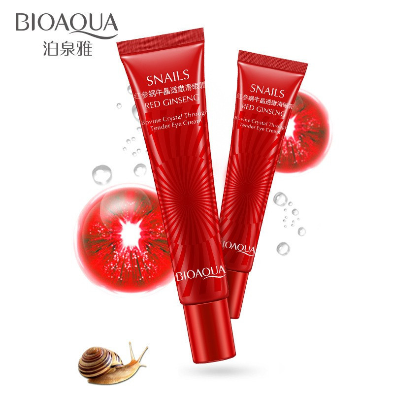 Крем для шкіри навколо очей з равликом і червоним женьшенем Bioaqua Snails & Red Ginseng Eye Cream 15 мл