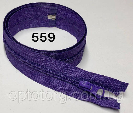 Спіральна блискавка Фіолетовий 75см Тип 5 роз'ємна з одним бігунком, фото 1