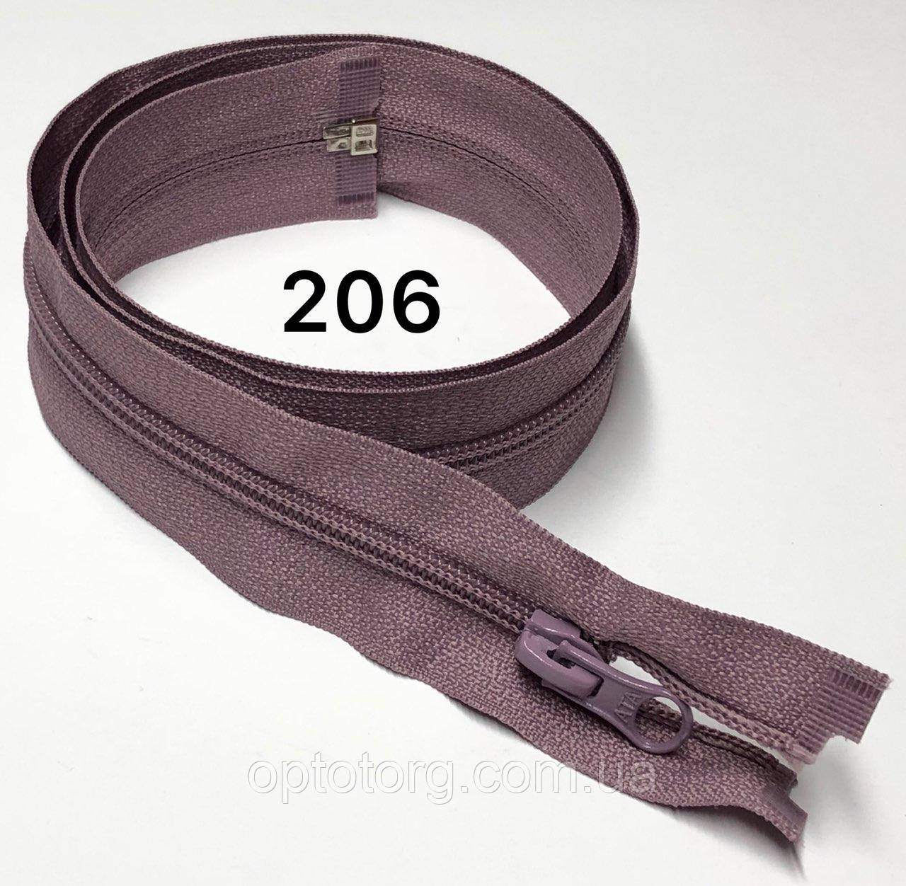 Спіральна блискавка Темна пудра 50см Тип 5 роз'ємна пластикова с одним бігунком