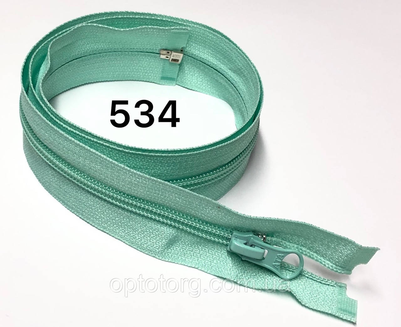 Спіральна блискавка М'ята 75см Тип 5 роз'ємна з одним бігунком