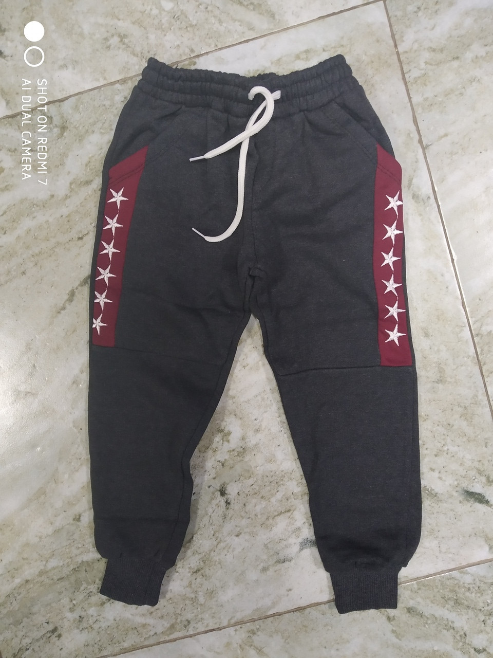 Спортивні штани на флісі на хлопчика темно сірий, фото 1
