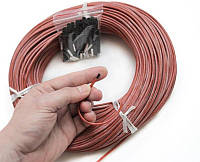 100 метров. 33 Ом/м.Нагревательный карбоновый кабель 12К в силиконовой изоляции