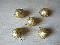 Яблоки в глиттере золото для рукоделия и декора