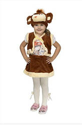 Карнавальный костюм ОБЕЗЬЯНКА для девочки 3-6 лет. 104-116см, детский новогодний костюм Обезьяны маскарадный