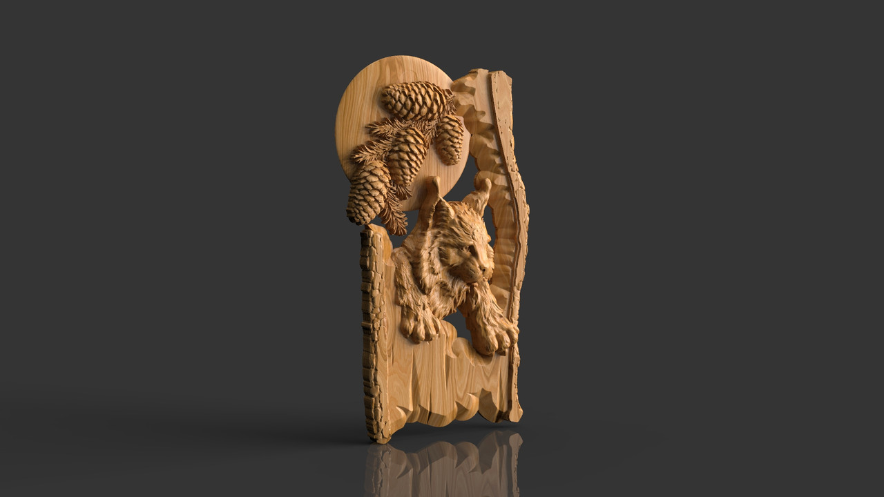 Панно Рись на дереві, фото 1