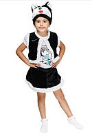 Карнавальный костюм КОШКА, КОШЕЧКА черная на девочку 3-6 лет, 98-116 см, детский новогодний костюм маскарадный