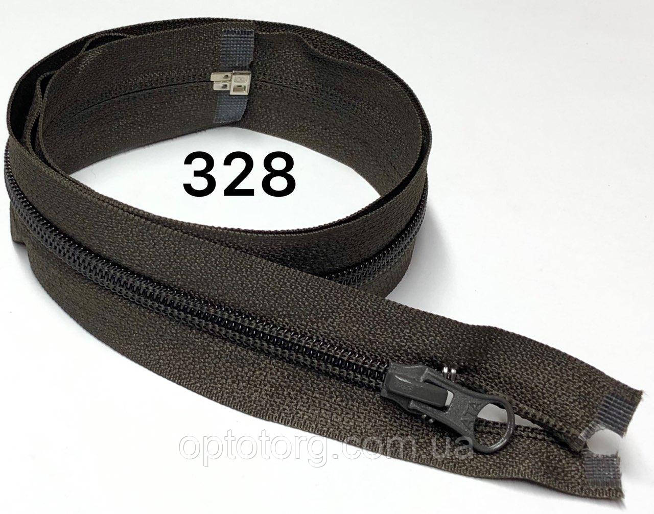 Спіральна блискавка Темний хакі 70см Тип 5 роз'ємна з одним бігунком Kiwi