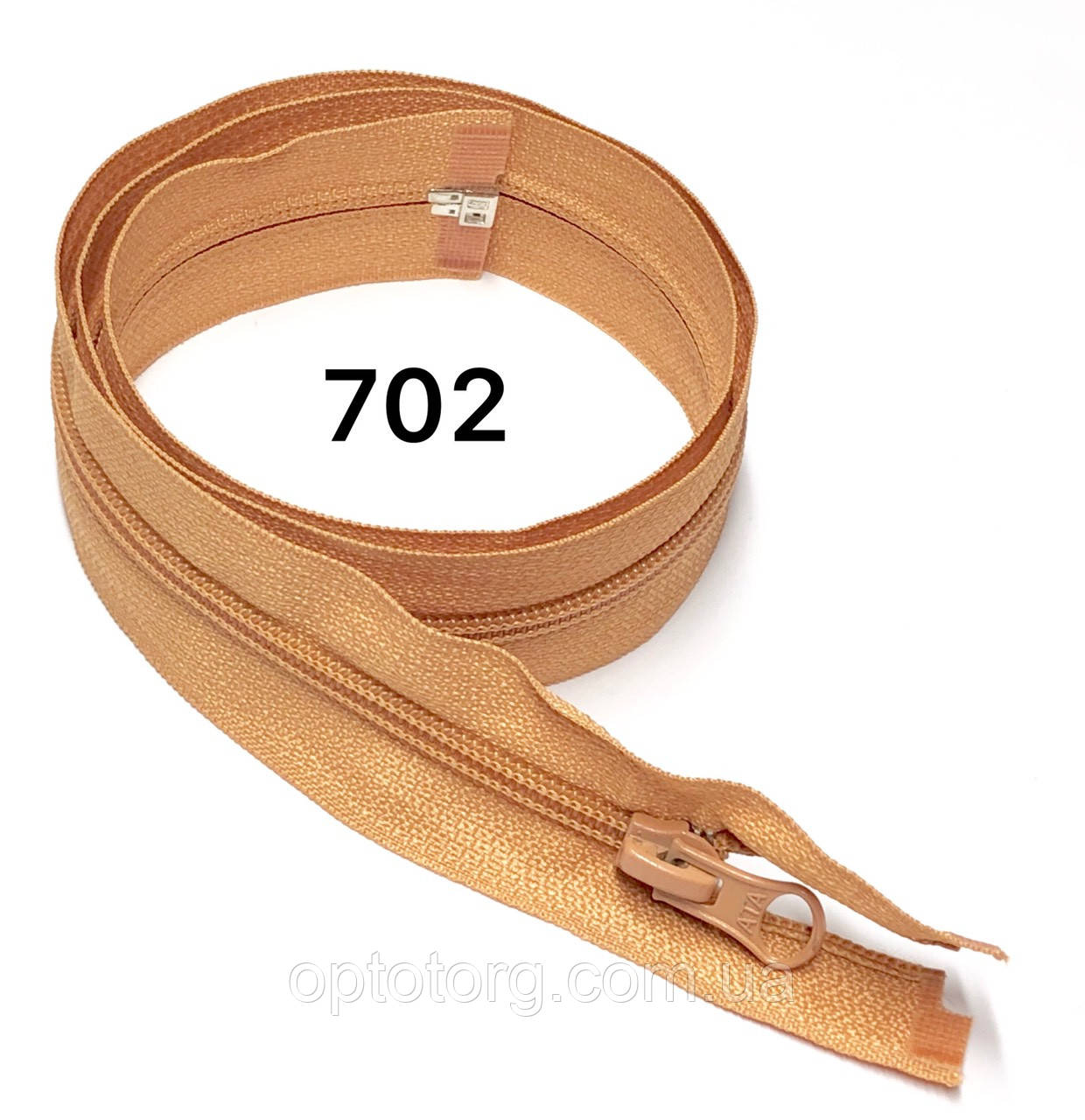 Спіральна блискавка Пісок 70см Тип 5 роз'ємна з одним бігунком Kiwi