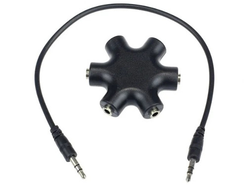 Аудіо спліттер навушників, хаб на 6 роз'ємів під 3.5 мм джек