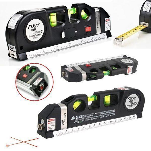 Лазерний рівень нівелір із вбудованою рулеткою fixit laser level 3в1 lv03 лазерний рівень рідинний Лінійка