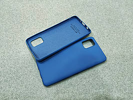 Силіконовий чохол із мікрофіброю для Samsung Galaxy A41 синій матовий