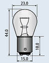 Лампа розжарювання літакна СМ 26-15 B15d/18, фото 2