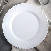 Большая подставная тарелка из белой стеклокерамики Luminarc Cadix 270 мм (D7380)