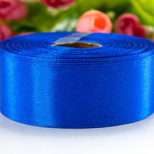 Атласна стрічка 25 мм (23 м.) яскраво-синя