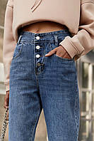 Сині джинси з щільного деніму на гудзиках S8089 (42–48р), фото 2