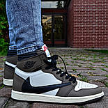 Чоловічі кросівки Nike Air Jordan 1 High Travis Scott демісезонні весна-осінь хакі 41-44р. Живо фото. Топ, фото 3