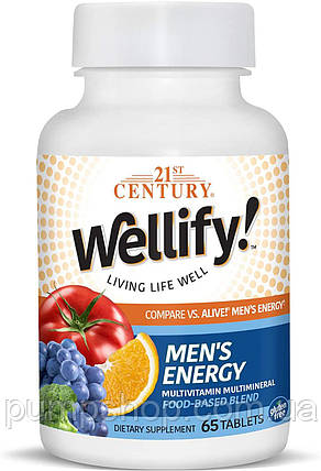 Вітаміни для чоловіків 21st Century Wellify men's Energy 65 таб., фото 1