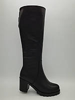 Чорні шкіряні зимові чоботи. Erisses. Маленькі розміри (33).