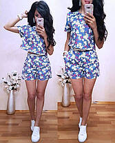 Костюм шорти та футболка з принтом у квітку, фото 3