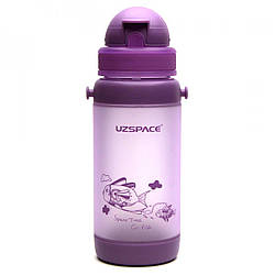 Пляшечка - поїльник з трубочкою UZspace 3039 baby 320 мл, фіолетова