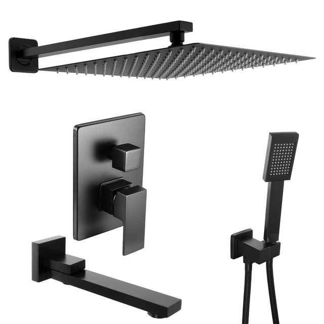 Душова система для прихованого монтажу BSKV-08 зі стильним квадратним дизайном.