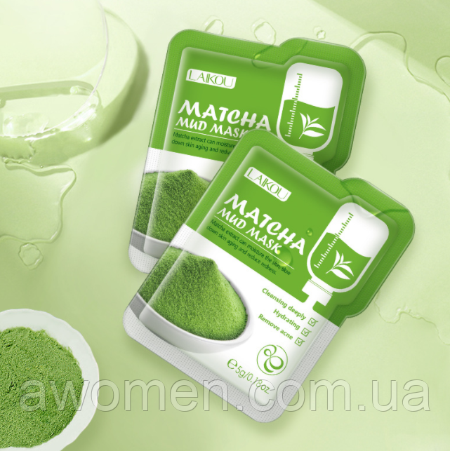 Маска для обличчя Laikou Matcha з японським чаєм маття 5 g (1 штука)