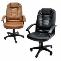 Крісло офісне FIKS чорне і коричневе