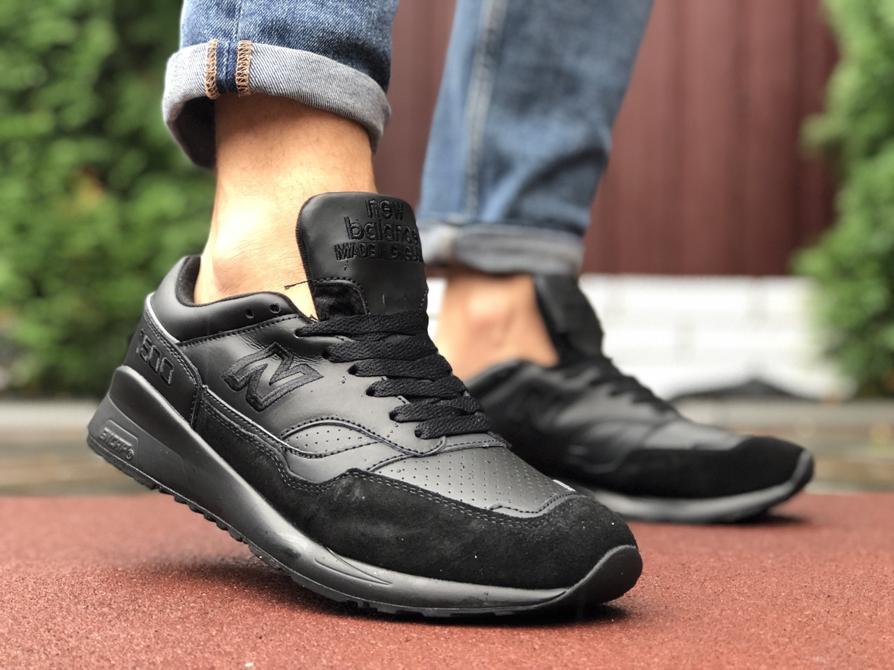 Кросівки чоловічі New Balance 1500 замшеві шкіряніс чорні