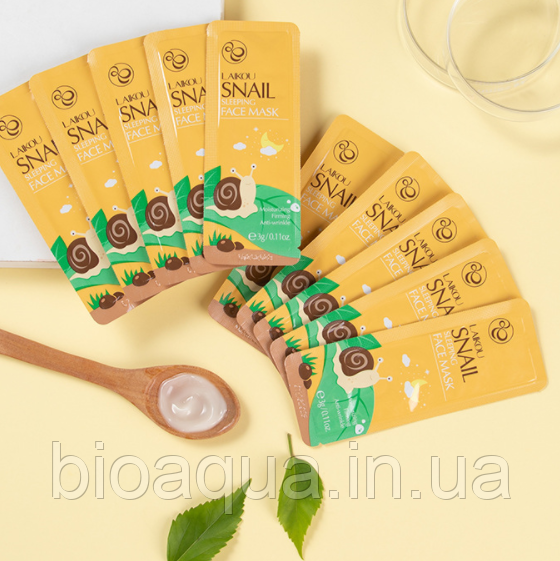 Нічна маска для обличчя Laikou Snail Anti-Wrikle проти старіння шкіри 3 g (1 штука)