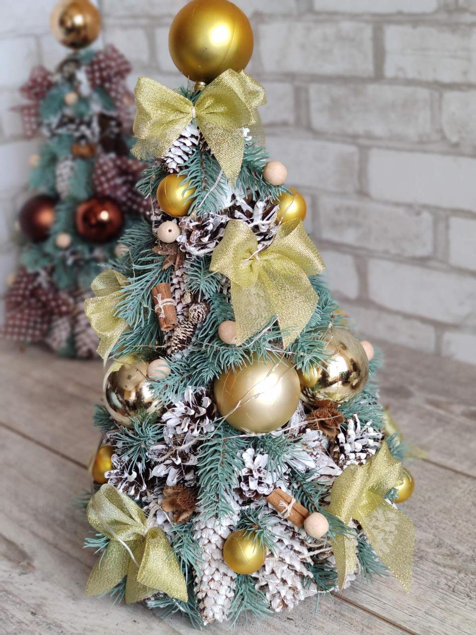 Ялинка з кулями і лід підсвічуванням , вис. ялинки 42-45 см, фото 1