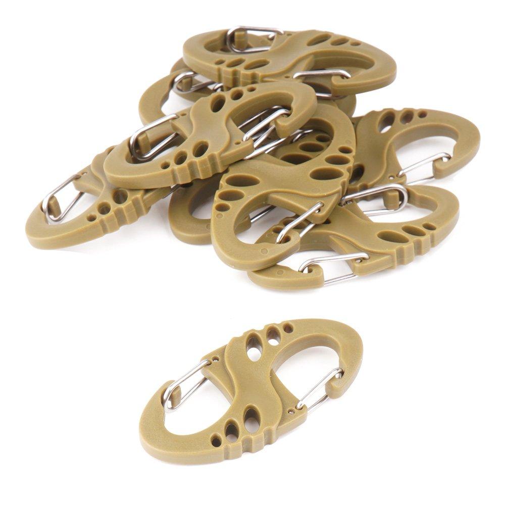 Mil-Tec - S-Hook Carabiner Set - 10 pcs - Coyote - 13458405