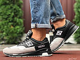 Кросівки чоловічі New Balance 1500 замшеві шкіряні чорні з бежевим, фото 4